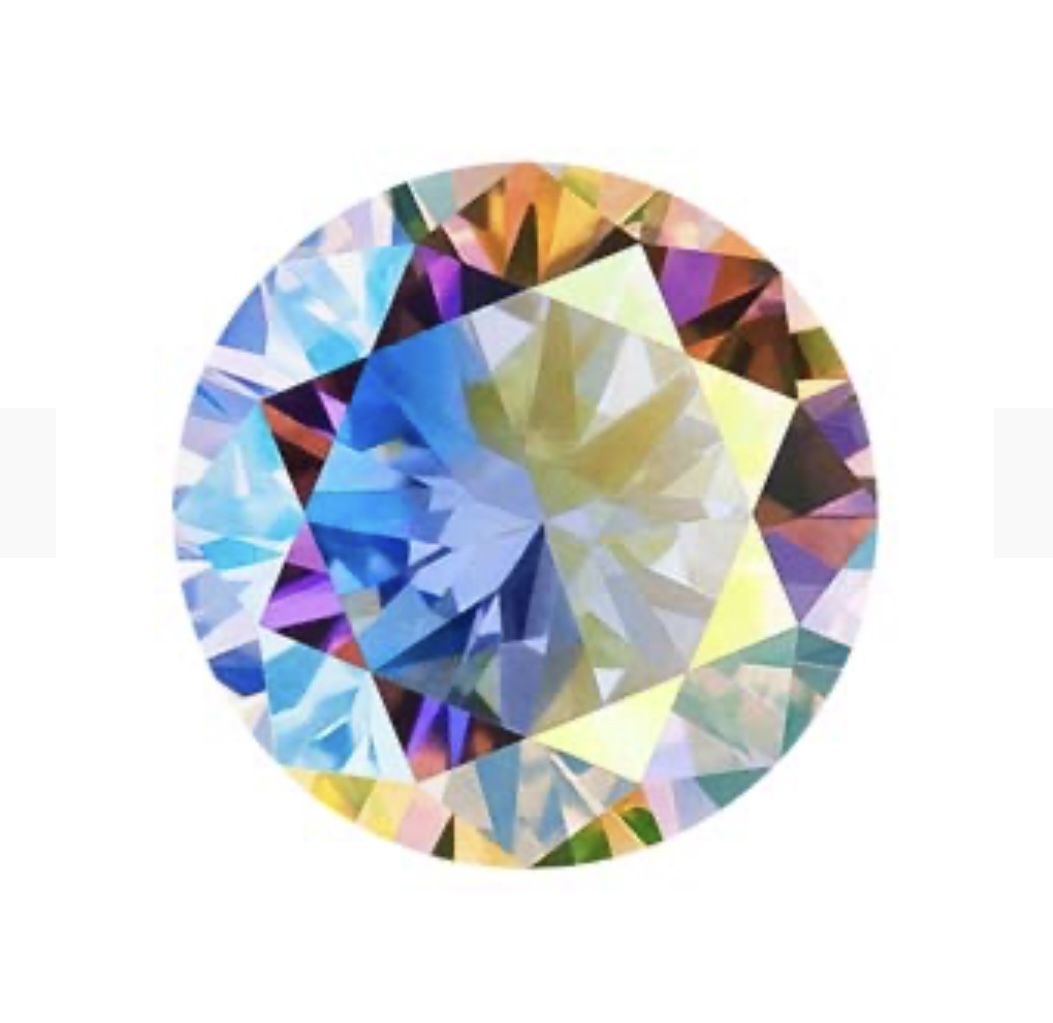 6mm Flat Shaped Titanium Ring with 3mm Aurora Borealis Diamond Cut Stone view 2