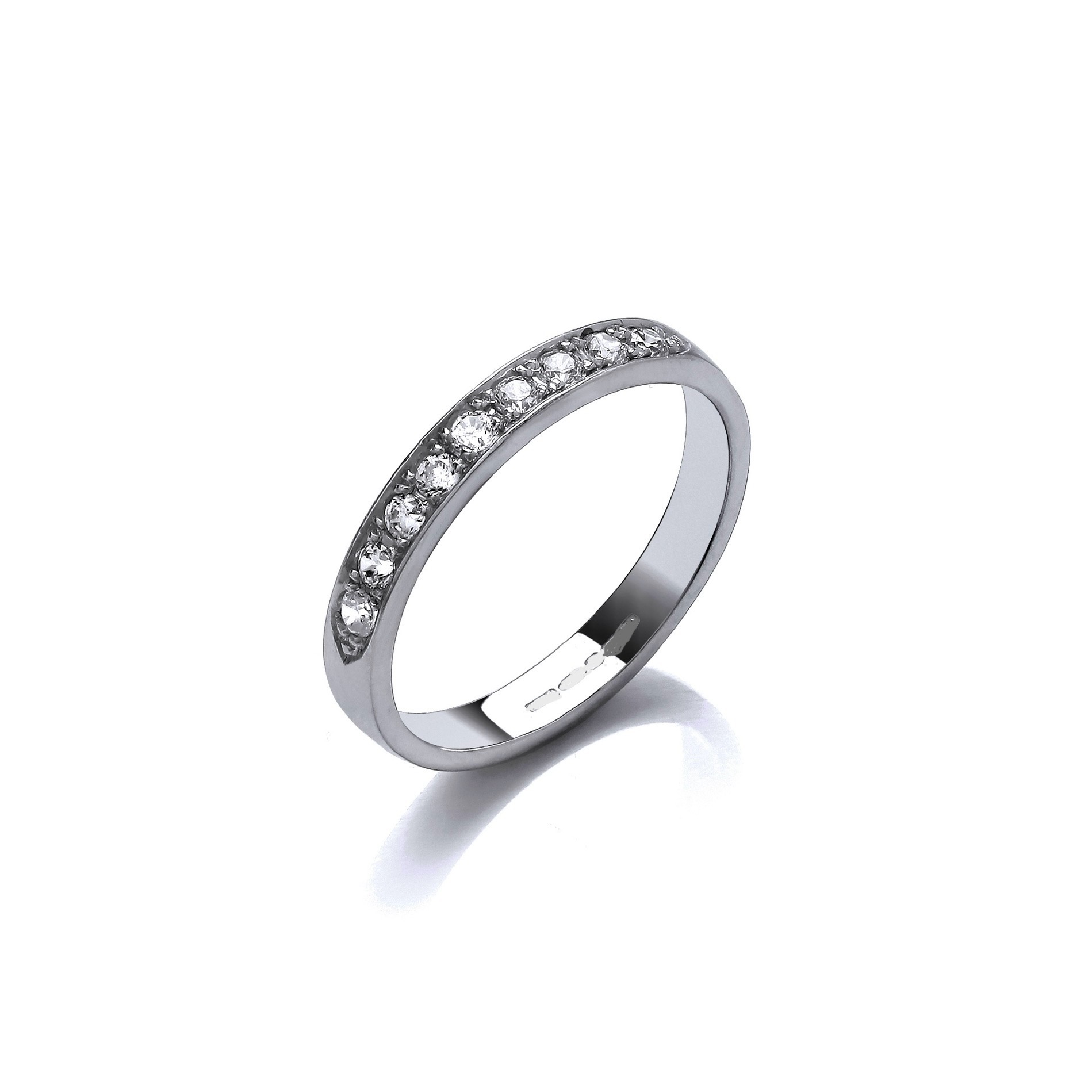 3mm flat shapedTitanium ring with 10x 2mm Brillant cut diamonds