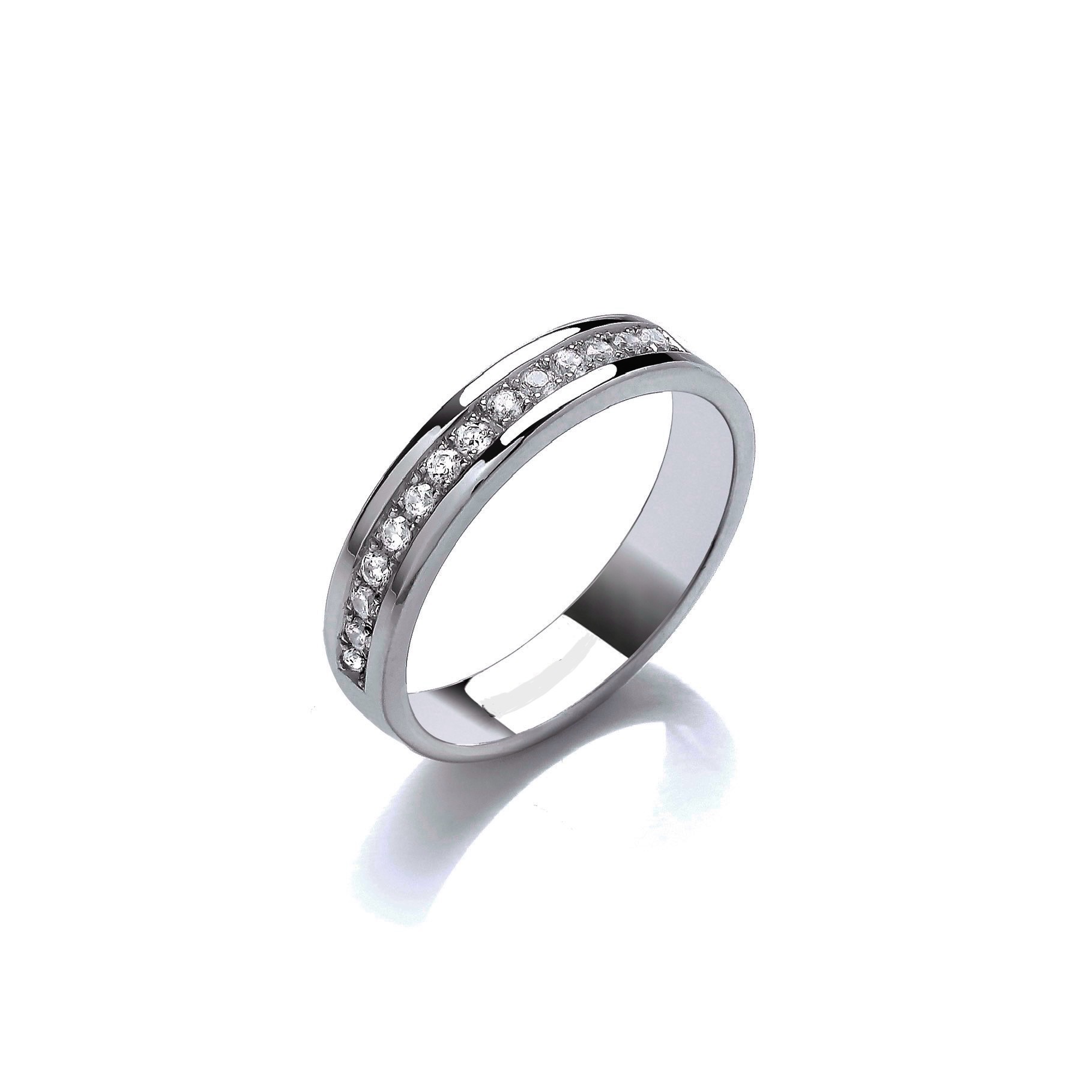 4mm flat-shaped Titanium ring with 10 x 2.5mm brilliant cut diamonds