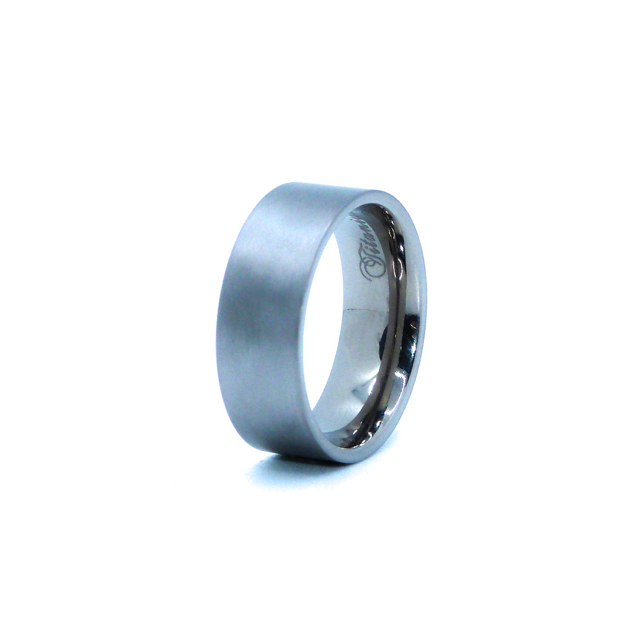 8mm flat-shaped Titanium Ring view 2