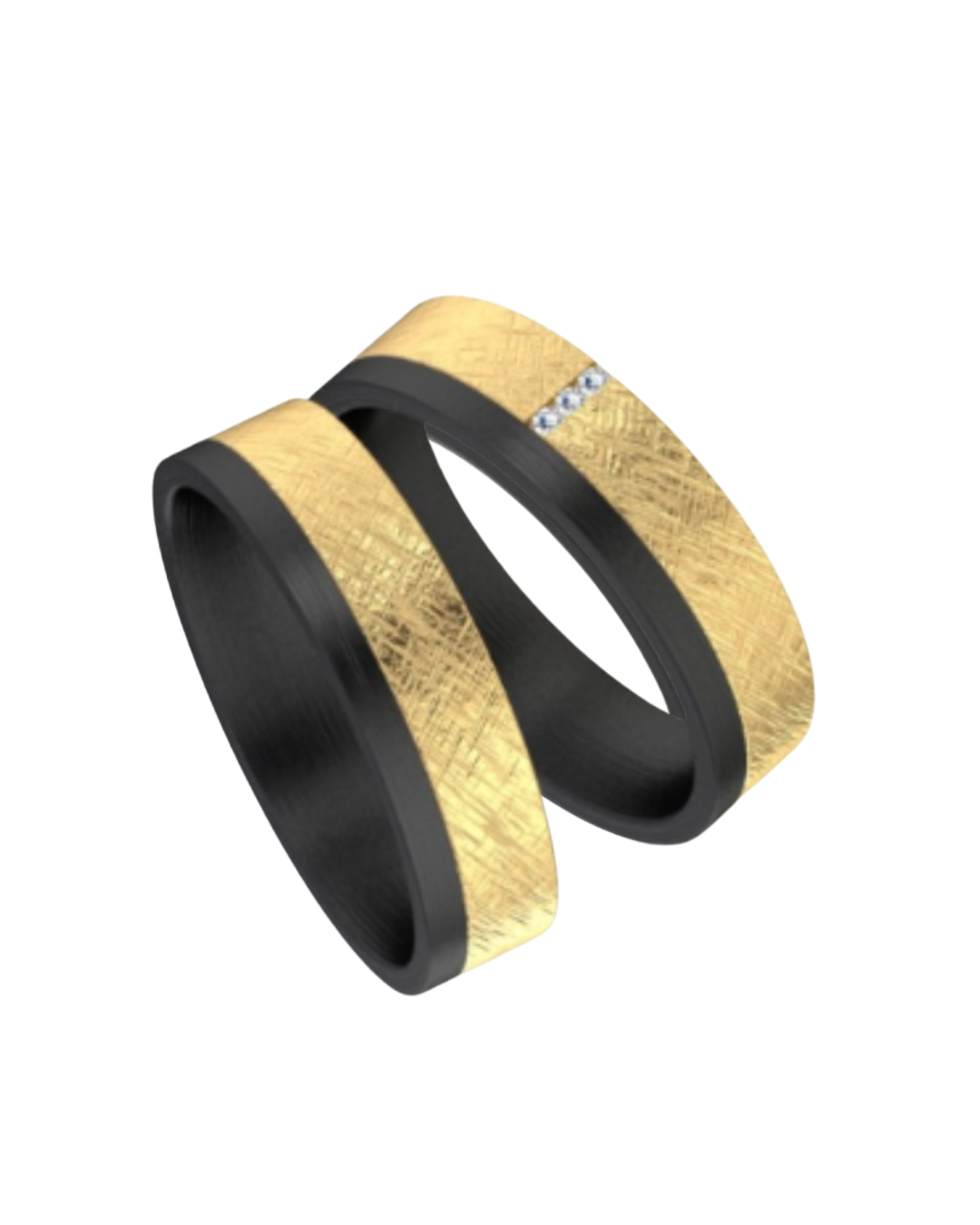 6mm Infusion Titanium-Tantalum Black Zirconium Gold Ring